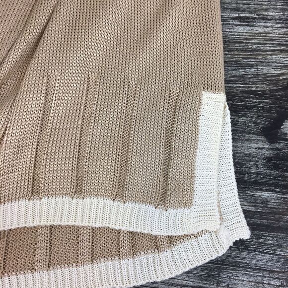 Neiman Marcus Outlander Tan & Ivory Knit Vintage Long Sleeve Tunic Sweater M - Picture 7 of 9